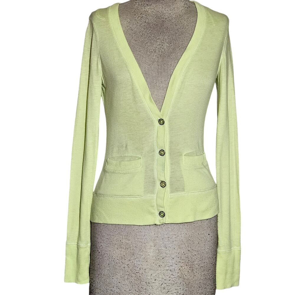 Yellow Lightweight Cardigan Sweater Size Medium